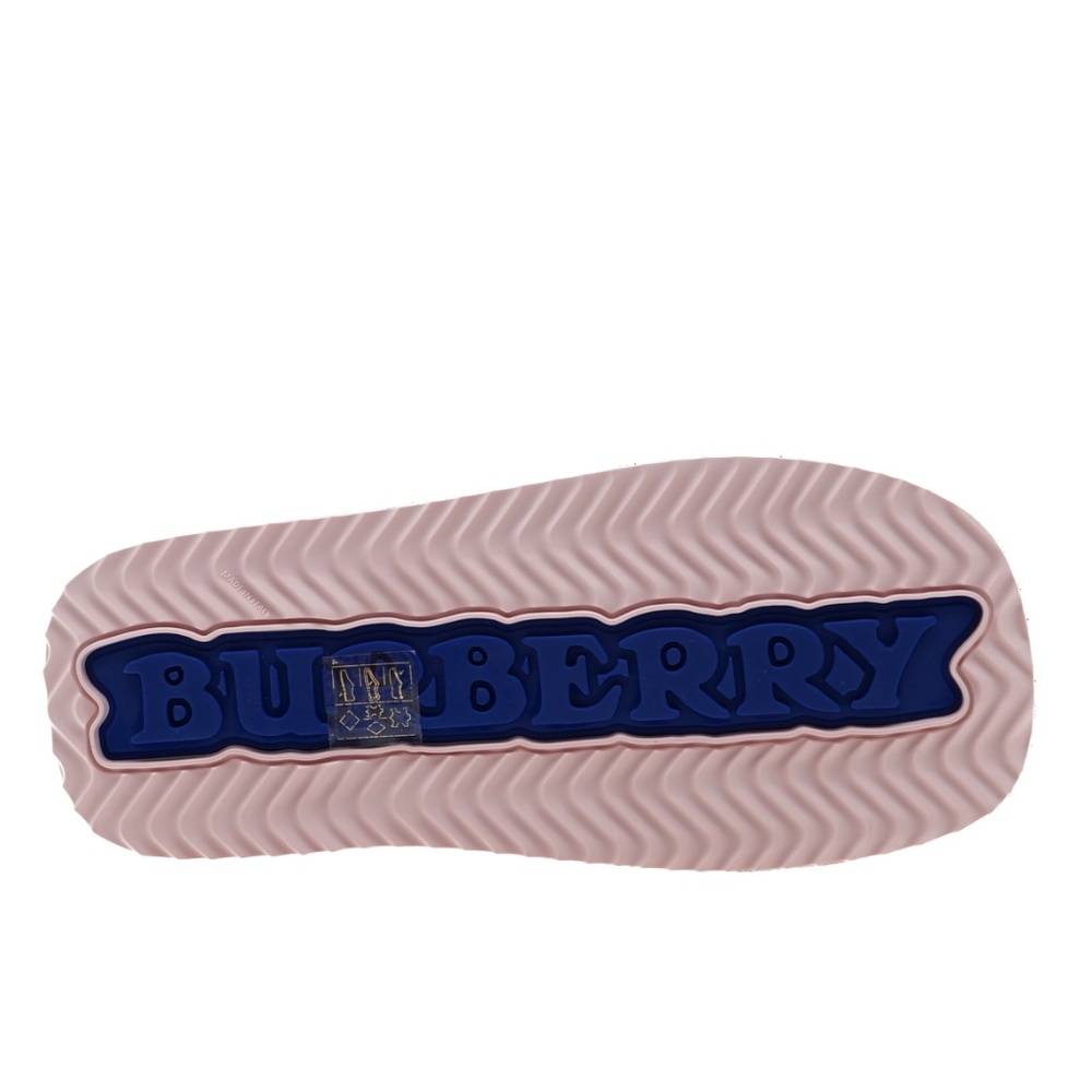 Burberry Knight Slab Slides Pink Leather Size 37 New - Picture 6 of 6